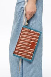 Tan medium leather zip clutch
