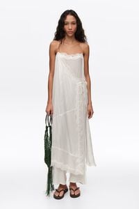 Vestido pantal&oacute;n encajes blanco roto