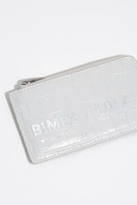 White mock croc card holder-coin purse