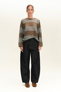 Toffee striped wool sweater