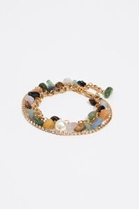 Multipstone bracelet crystals aged gold chain
