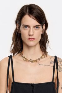 Collar cadena coraz&oacute;n tricolor