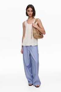 Bolso trenzado mediano piel dorado