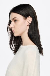 Two-tone textured ear cuff earring