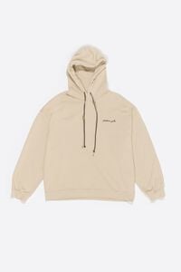 Beige floral logo hoodie