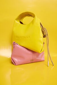 Mini yellow leather Paper crossbody bag