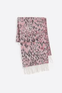 Коралова жакардова шаль з принтом Plumancha