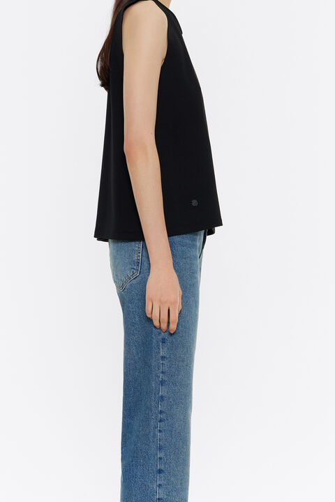 Top línea A punto roma negro Top línea A punto roma negro