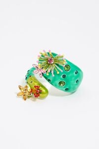 Pulsera cactus y flores verde