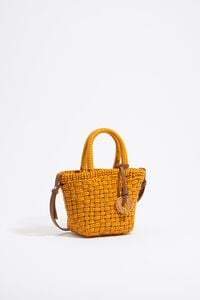 Bolso shopper trenzado amarillo