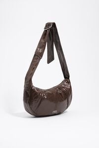 Medium shiny chocolate Moon bag