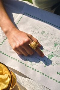 Enameled resin seashell ring