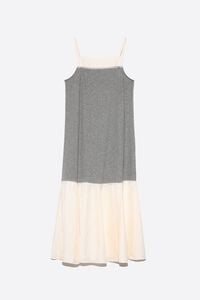Gray melange two-material A-line dress
