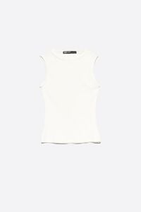 Ivory fitted boat-neck top