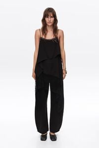 Faded black flowing layered top