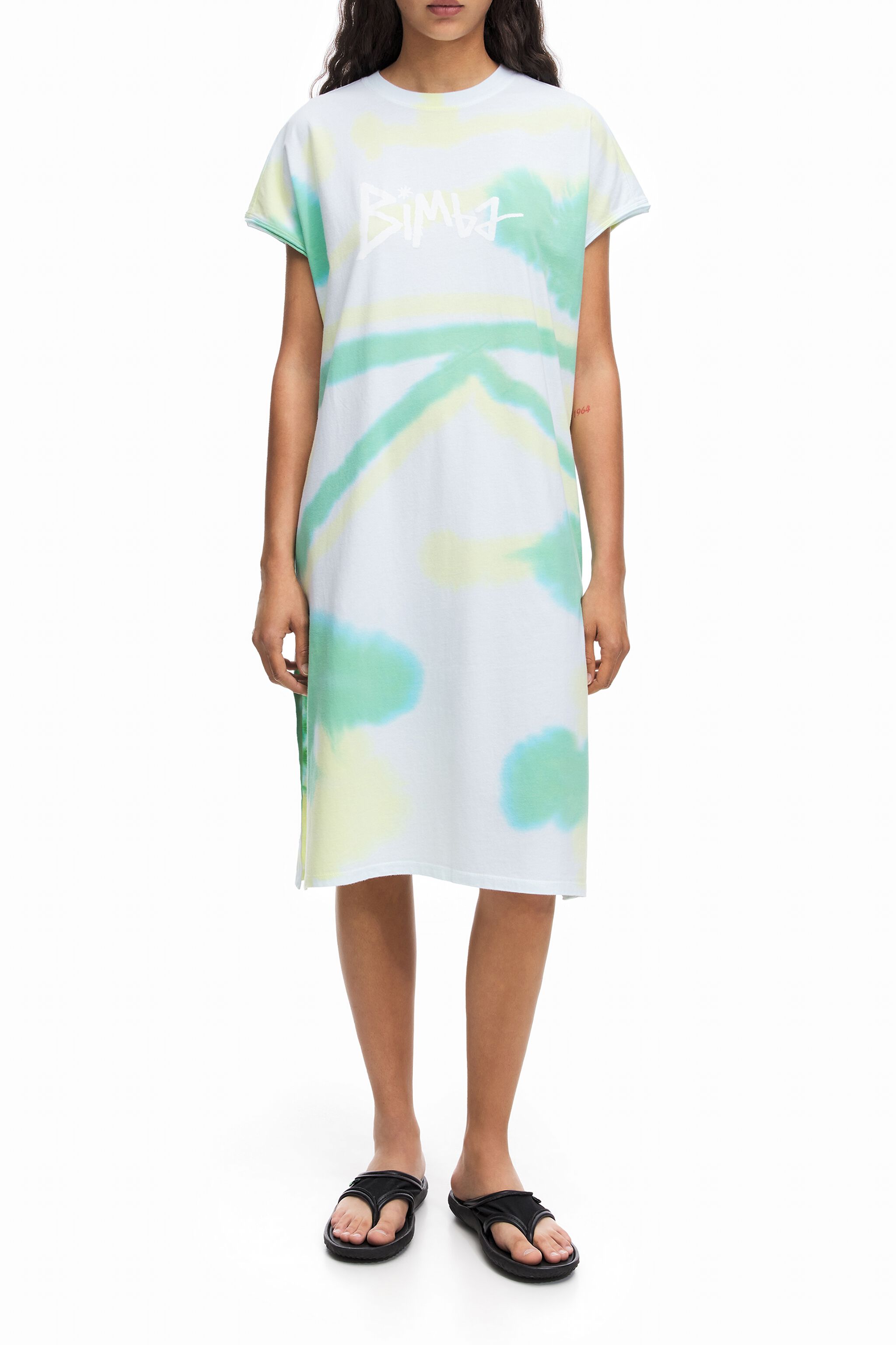 Two-tone tie-dye T-shirt dress