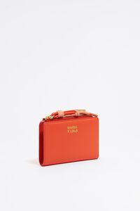 Cartera piel coral ácido
