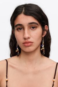 Amber starfish and seashell earrings