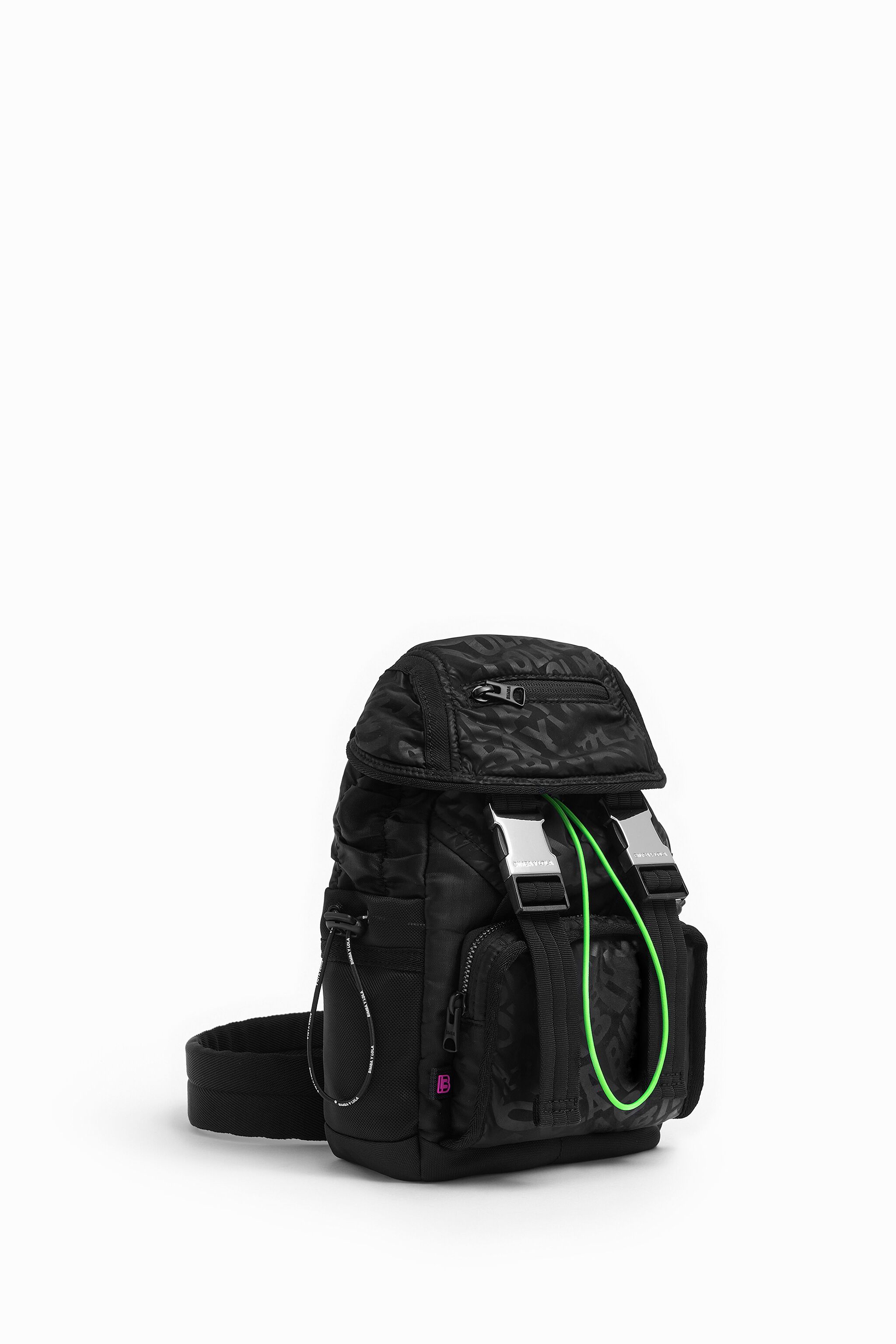 black crossbody backpack