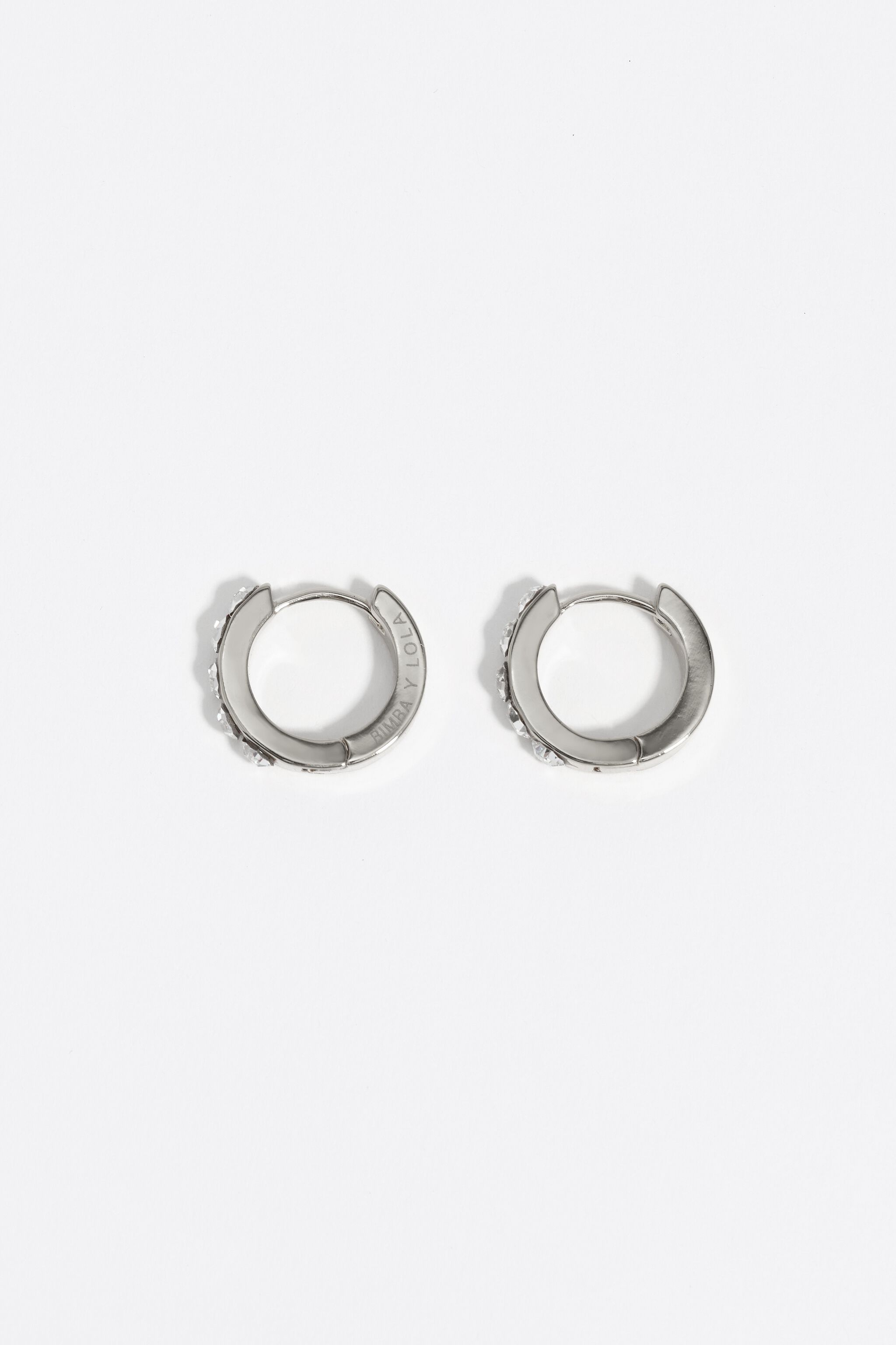 Silver-tone hoop crystals earrings