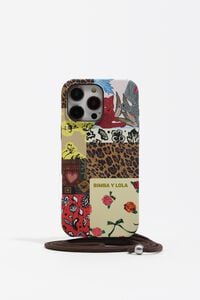 Funda rígida iPhone 15 Pro Max patchwork con cabo