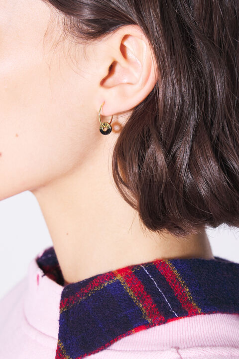 Pendientes aro logo esmaltado