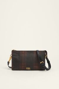 Petit sac pochette tartan marron chasse
