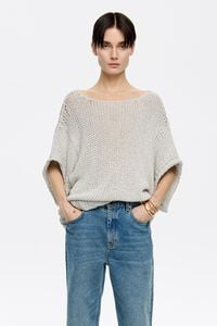 Jersey lúrex oversize plata