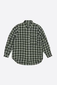 Green checked textured shirt
