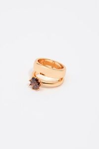 Topaz crystal pinky ring