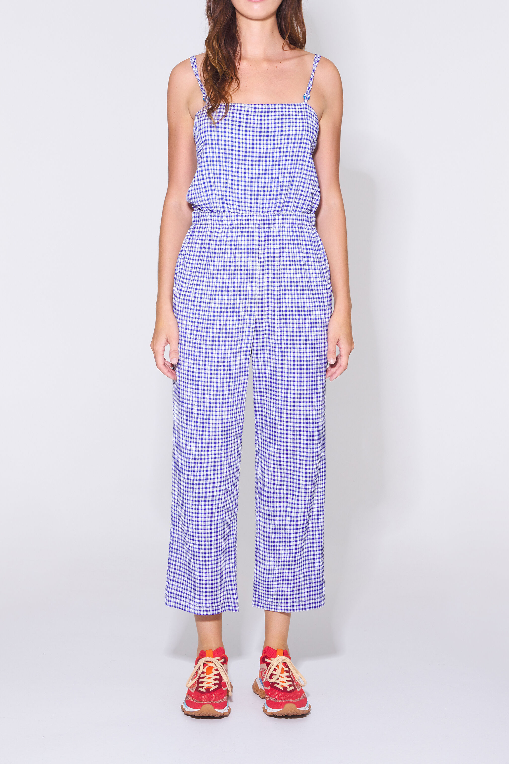 gingham overall dress