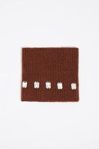 Brown knit crystals headband