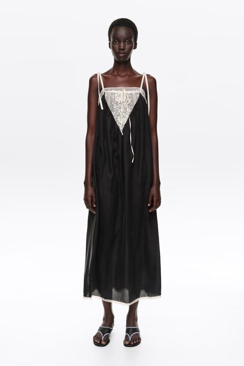 black lace strappy dress GHAZAL LACE STRAPPY DRESS IN BLACK | CULT MIA