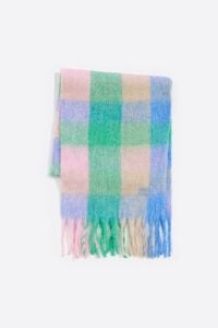 Bufanda cepillada cuadros azul