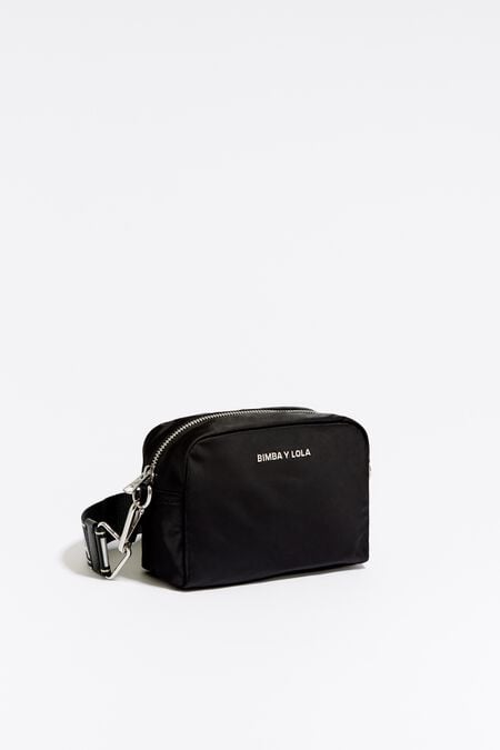 Black nylon crossbody bag
