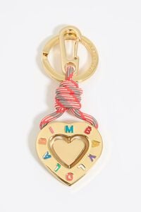 Llavero coraz&oacute;n metal rosa