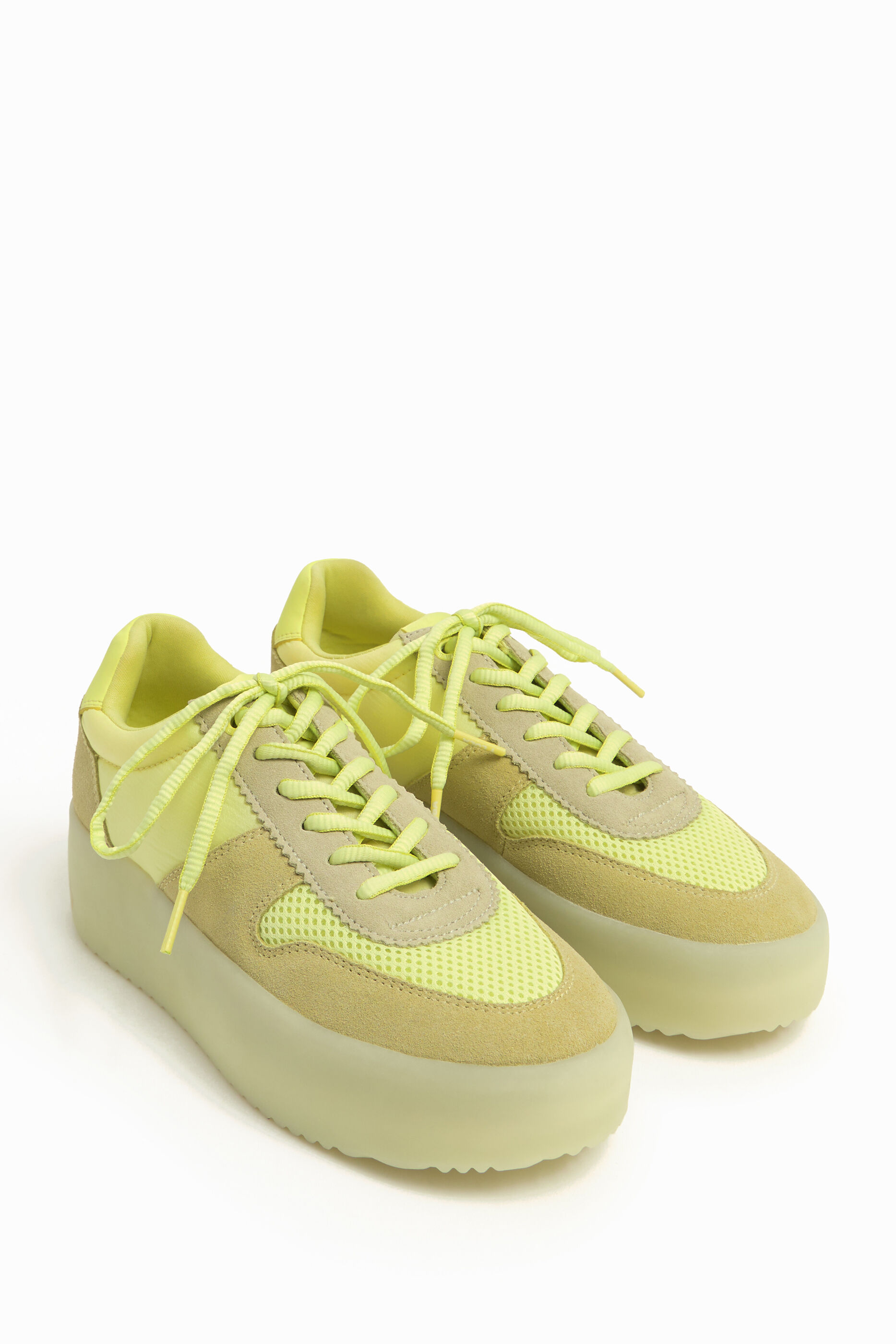 yellow platform sneakers