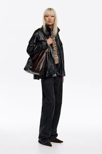 Beige Leopard fur balloon sweater