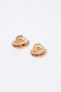 Pendientes doble aro mediano logo topo