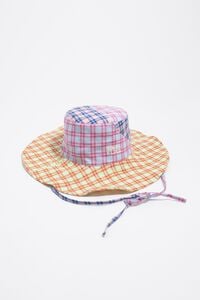 Checked cotton hat