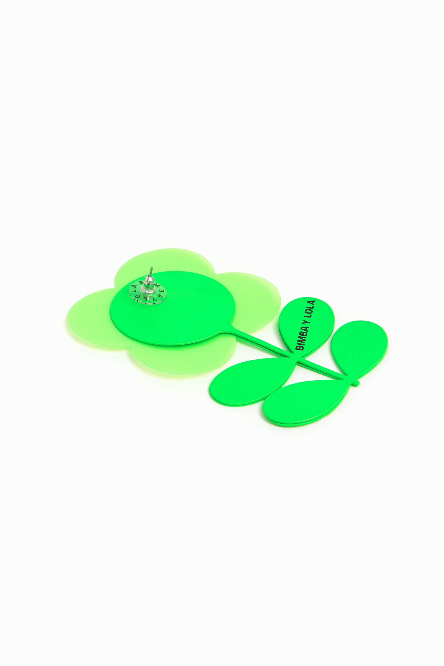 Green flower earring