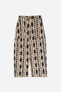 Pantal&oacute;n recto cintura el&aacute;stica Moon stripes blanco