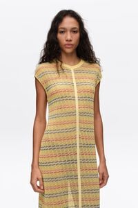 Vestido sisa flecos punto amarillo