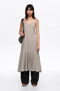 Vestido tirantes cuadros azul claro