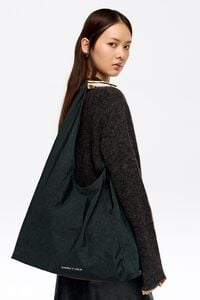 Ocean blue nylon maxi Bikini Paper bag