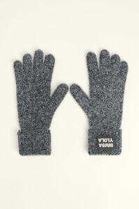 Gray lurex knit glove