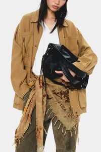 Camel linen jacket with adjustable waist