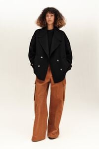 Short black double-face coat