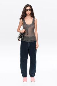 Pantal&oacute;n denim barrel 5 bolsillos azul oscuro