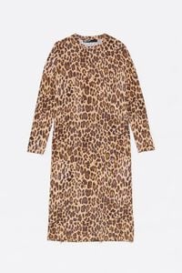 Vestido midi viscosa Leopard natural